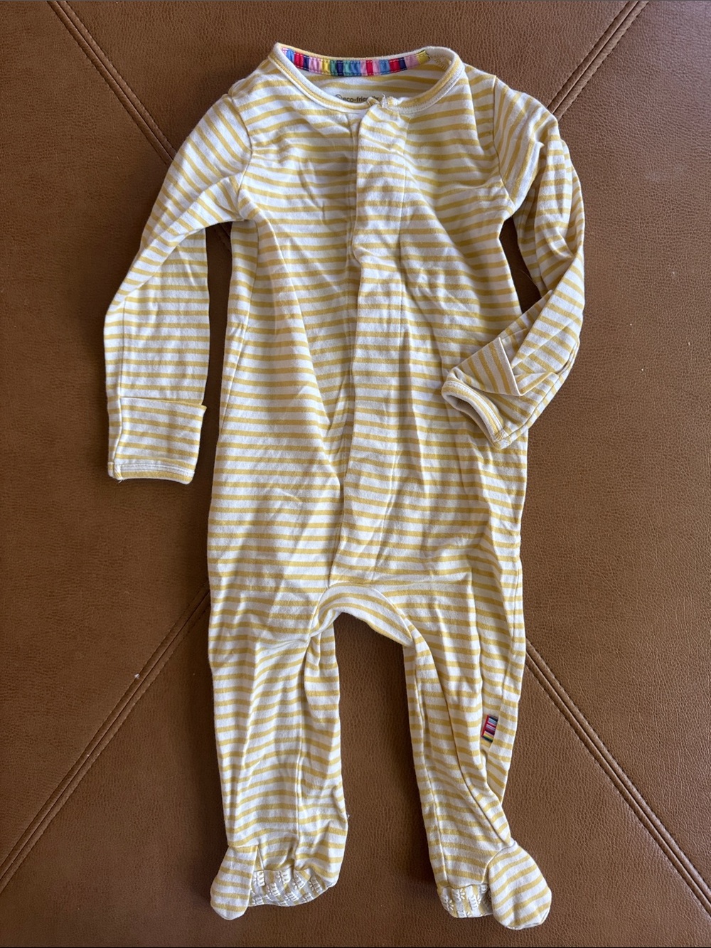 Yellow Striped Kids One-Piece Romper